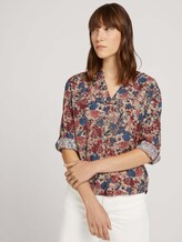 Gedessineerde henleyblouse met LENZING™ ECOVERO™ - Vrouwen - pink big floral design Gedessineerde henleyblouse met LENZING™ ECOVERO™ - Vrouwen - pink big floral design - 5 - TOM TAILOR