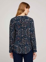 Gemusterte Henleybluse mit LENZING™ ECOVERO™ - Frauen - blue apricot paisley design Gemusterte Henleybluse mit LENZING™ ECOVERO™ - Frauen - blue apricot paisley design - 2 - TOM TAILOR