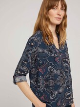 Gemusterte Henleybluse mit LENZING™ ECOVERO™ - Frauen - blue apricot paisley design Gemusterte Henleybluse mit LENZING™ ECOVERO™ - Frauen - blue apricot paisley design - 9 - TOM TAILOR