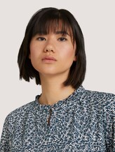 Gedessineerde blouse met ruches - Vrouwen - blue offwhite minimal Gedessineerde blouse met ruches - Vrouwen - blue offwhite minimal - 9 - TOM TAILOR