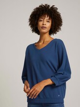 Loose-fit shirt with texture - Women - Dark Denim Blue Loose-fit shirt with texture - Women - Dark Denim Blue - 1 - TOM TAILOR