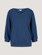 Loose-fit shirt with texture - Women - Dark Denim Blue Loose-fit shirt with texture - Women - Dark Denim Blue - 7 - TOM TAILOR