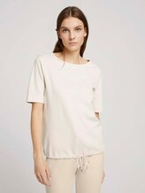 Besticktes T-Shirt mit Bio-Baumwolle - Frauen - smooth light sand Besticktes T-Shirt mit Bio-Baumwolle - Frauen - smooth light sand - 1 - TOM TAILOR