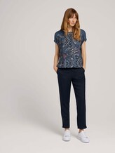 Gedessineerd T-shirt in een mix van materialen - Vrouwen - blue apricot paisley design Gedessineerd T-shirt in een mix van materialen - Vrouwen - blue apricot paisley design - 3 - TOM TAILOR