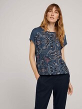 Gedessineerd T-shirt in een mix van materialen - Vrouwen - blue apricot paisley design Gedessineerd T-shirt in een mix van materialen - Vrouwen - blue apricot paisley design - 5 - TOM TAILOR