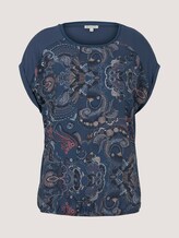 Gedessineerd T-shirt in een mix van materialen - Vrouwen - blue apricot paisley design Gedessineerd T-shirt in een mix van materialen - Vrouwen - blue apricot paisley design - 7 - TOM TAILOR