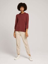 3/4-sleeved shirt with a hood - Women - dark maroon red 3/4-sleeved shirt with a hood - Women - dark maroon red - 3 - TOM TAILOR