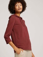 3/4-sleeved shirt with a hood - Women - dark maroon red 3/4-sleeved shirt with a hood - Women - dark maroon red - 5 - TOM TAILOR