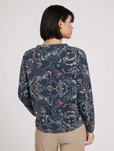 Sweatshirt with side slits - Women - blue apricot paisley design Sweatshirt with side slits - Women - blue apricot paisley design - 2 - TOM TAILOR