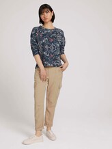 Sweatshirt with side slits - Women - blue apricot paisley design Sweatshirt with side slits - Women - blue apricot paisley design - 3 - TOM TAILOR