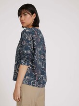 Sweatshirt with side slits - Women - blue apricot paisley design Sweatshirt with side slits - Women - blue apricot paisley design - 5 - TOM TAILOR