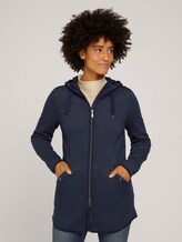 Fleecejack met capuchon - Vrouwen - navy twill structure Fleecejack met capuchon - Vrouwen - navy twill structure - 1 - TOM TAILOR