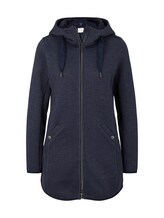 TOM TAILOR Damen Sweatjacke mit Kapuze, blau, Gr. S