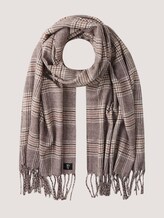 Scarf with fringes - Men - beige brown check Scarf with fringes - Men - beige brown check - 7 - TOM TAILOR Denim