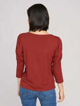 Shirt met 3/4 mouwen en ruches - Vrouwen - dark maroon red Shirt met 3/4 mouwen en ruches - Vrouwen - dark maroon red - 2 - TOM TAILOR