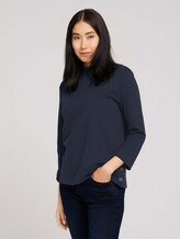 Ripp Shirt mit Bio-Baumwolle - Frauen - Sky Captain Blue Ripp Shirt mit Bio-Baumwolle - Frauen - Sky Captain Blue - 1 - TOM TAILOR