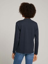 Rib shirt cardigan with organic cotton - Women - Sky Captain Blue Rib shirt cardigan with organic cotton - Women - Sky Captain Blue - 2 - TOM TAILOR