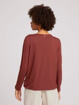 7/8 Shirt mit LENZING™ ECOVERO™ - Frauen - dark maroon red 7/8 Shirt mit LENZING™ ECOVERO™ - Frauen - dark maroon red - 2 - TOM TAILOR