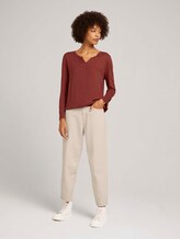 7/8 Shirt mit LENZING™ ECOVERO™ - Frauen - dark maroon red 7/8 Shirt mit LENZING™ ECOVERO™ - Frauen - dark maroon red - 3 - TOM TAILOR