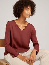 7/8 Shirt mit LENZING™ ECOVERO™ - Frauen - dark maroon red 7/8 Shirt mit LENZING™ ECOVERO™ - Frauen - dark maroon red - 5 - TOM TAILOR