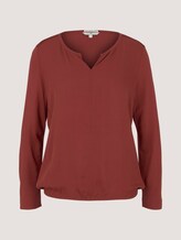 7/8 Shirt mit LENZING™ ECOVERO™ - Frauen - dark maroon red 7/8 Shirt mit LENZING™ ECOVERO™ - Frauen - dark maroon red - 7 - TOM TAILOR
