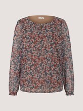Patterned long-sleeved mesh shirt - Women - pink blue multicolor ditsy Patterned long-sleeved mesh shirt - Women - pink blue multicolor ditsy - 7 - TOM TAILOR