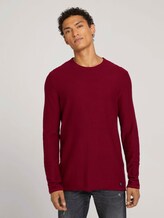 basic long-sleeved shirt made of organic cotton - Men - burned cordovan red basic long-sleeved shirt made of organic cotton - Men - burned cordovan red - 1 - TOM TAILOR Denim