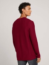basic long-sleeved shirt made of organic cotton - Men - burned cordovan red basic long-sleeved shirt made of organic cotton - Men - burned cordovan red - 2 - TOM TAILOR Denim
