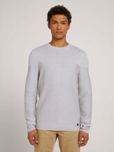 Pullover aus Bio-Baumwolle - Männer - Light Stone Grey Melange Pullover aus Bio-Baumwolle - Männer - Light Stone Grey Melange - 1 - TOM TAILOR Denim