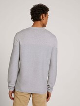 Pullover aus Bio-Baumwolle - Männer - Light Stone Grey Melange Pullover aus Bio-Baumwolle - Männer - Light Stone Grey Melange - 2 - TOM TAILOR Denim