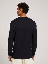 trui van biologisch katoen - Mannen - navy black mouline trui van biologisch katoen - Mannen - navy black mouline - 2 - TOM TAILOR Denim