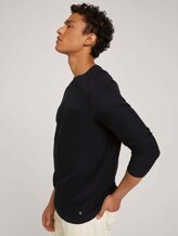 trui van biologisch katoen - Mannen - navy black mouline trui van biologisch katoen - Mannen - navy black mouline - 5 - TOM TAILOR Denim