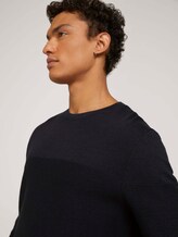 trui van biologisch katoen - Mannen - navy black mouline trui van biologisch katoen - Mannen - navy black mouline - 9 - TOM TAILOR Denim