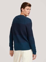 textured sweater with organic cotton - Men - navy petrol degrade textured sweater with organic cotton - Men - navy petrol degrade - 2 - TOM TAILOR Denim