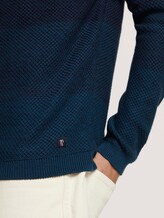 textured sweater with organic cotton - Men - navy petrol degrade textured sweater with organic cotton - Men - navy petrol degrade - 9 - TOM TAILOR Denim
