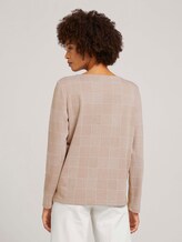 Geruite sweater - Vrouwen - offwhite beige glencheck ck Geruite sweater - Vrouwen - offwhite beige glencheck ck - 2 - TOM TAILOR