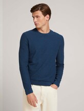 strukturierter Pullover mit Bio-Baumwolle - Männer - petrol navy mouline strukturierter Pullover mit Bio-Baumwolle - Männer - petrol navy mouline - 1 - TOM TAILOR Denim