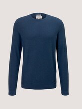 strukturierter Pullover mit Bio-Baumwolle - Männer - petrol navy mouline strukturierter Pullover mit Bio-Baumwolle - Männer - petrol navy mouline - 7 - TOM TAILOR Denim
