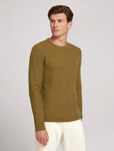 strukturierter Pullover mit Bio-Baumwolle - Männer - deep cognac strukturierter Pullover mit Bio-Baumwolle - Männer - deep cognac - 1 - TOM TAILOR Denim