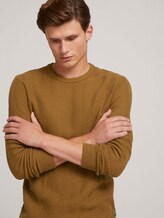 strukturierter Pullover mit Bio-Baumwolle - Männer - deep cognac strukturierter Pullover mit Bio-Baumwolle - Männer - deep cognac - 5 - TOM TAILOR Denim