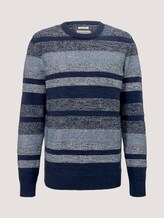 striped sweater made of organic cotton - Men - mouline stitch mix pattern striped sweater made of organic cotton - Men - mouline stitch mix pattern - 7 - TOM TAILOR Denim