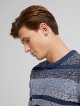 striped sweater made of organic cotton - Men - mouline stitch mix pattern striped sweater made of organic cotton - Men - mouline stitch mix pattern - 9 - TOM TAILOR Denim