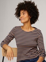 Gestreept shirt met lange mouwen - Vrouwen - navy beige stripe Gestreept shirt met lange mouwen - Vrouwen - navy beige stripe - 5 - TOM TAILOR