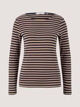 Gestreept shirt met lange mouwen - Vrouwen - navy beige stripe Gestreept shirt met lange mouwen - Vrouwen - navy beige stripe - 7 - TOM TAILOR