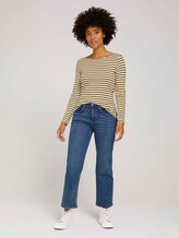Gestreiftes Langarmshirt mit Bio-Baumwolle - Frauen - green offwhite stripe Gestreiftes Langarmshirt mit Bio-Baumwolle - Frauen - green offwhite stripe - 3 - TOM TAILOR