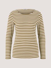 Gestreiftes Langarmshirt mit Bio-Baumwolle - Frauen - green offwhite stripe Gestreiftes Langarmshirt mit Bio-Baumwolle - Frauen - green offwhite stripe - 7 - TOM TAILOR