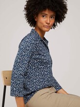 Henleyshirt met patroon en TENCEL™ modal - Vrouwen - blue beige minimal Henleyshirt met patroon en TENCEL™ modal - Vrouwen - blue beige minimal - 5 - TOM TAILOR
