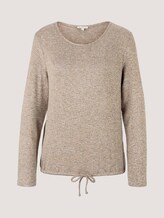 Langarmshirt mit Tunnelzug - Frauen - french clay beige melange Langarmshirt mit Tunnelzug - Frauen - french clay beige melange - 7 - TOM TAILOR