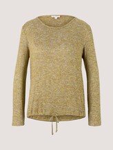 Shirt met lange mouwen en trekkoord - Vrouwen - khaki olive melange Shirt met lange mouwen en trekkoord - Vrouwen - khaki olive melange - 7 - TOM TAILOR