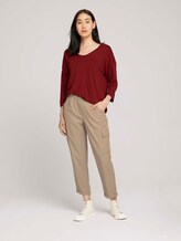 3/4-sleeved shirt with texture - Women - dark maroon red 3/4-sleeved shirt with texture - Women - dark maroon red - 3 - TOM TAILOR